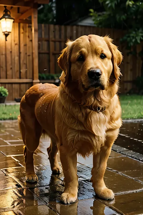 make a golden retriver in rain