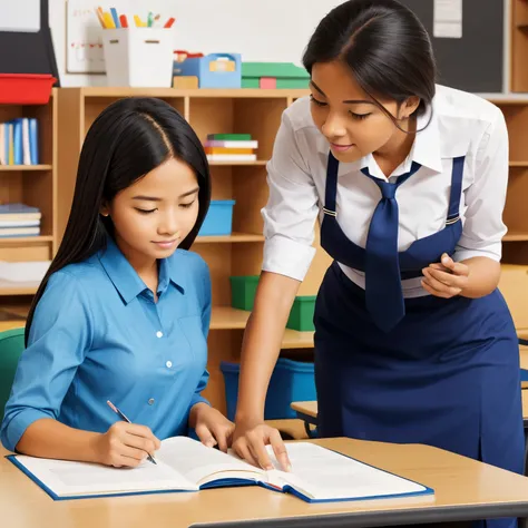 teacher helping student
