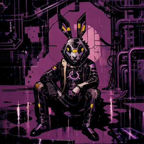 a mechanical rabbit,Cryptopunk style