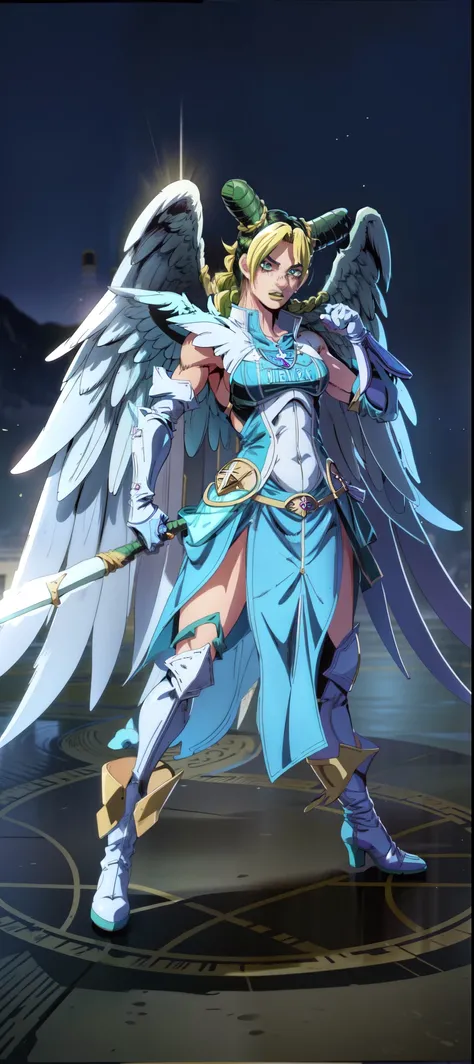 8k,Maximum image quality,Primer plano de una mujer con alas muy grandes., angel knight girl, Postura correcta del brazo, , Exponer senos medianos,Revelar entrepierna sexy,Corregir la cara,jolyne