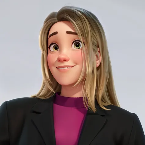 Uma mulher loira estilo disney pixar, alta qualidade, melhor qualidade