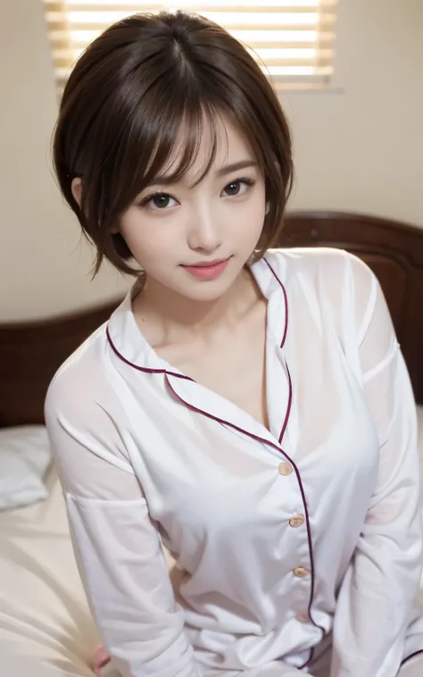 cute 21 year old japanese、super detail face、pay attention to details、double eyelid、beautiful thin nose、sharp focus:1.2、Beautiful woman:1.4、(light brown hair,short cut hair, white skin、highest quality、bright、masterpiece、ultra high resolution、(realistic:1.4)...