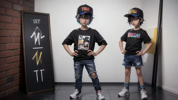 hip hop Boy, hip hop style wearing t-cap, haired, hip hop boy,,  funny hairs,,black eyes, casual colorful hip hop dress, colorful t-shirt &  jeans colorful clothes, casual hip hop colorful t-shirt & jeans colorful clothes, ,, casual stylish,, casual stylis...