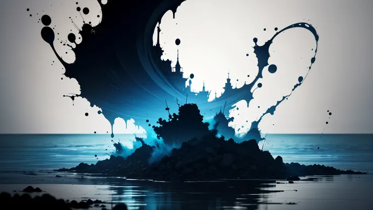 simple_wallpaper, silhouette, water_splash, blue_color,