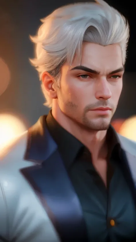 close-up of a man in a blue and white suit, muscular male hero, Sigma from Overwatch, 8k art german bokeh, 3D rendering of characters 8k, xqc, render in Unreal Engine in Saint Seiya, inspired by Rob Liefeld, hero 2d fanart art, Artgerm LLC, rendering in sf...