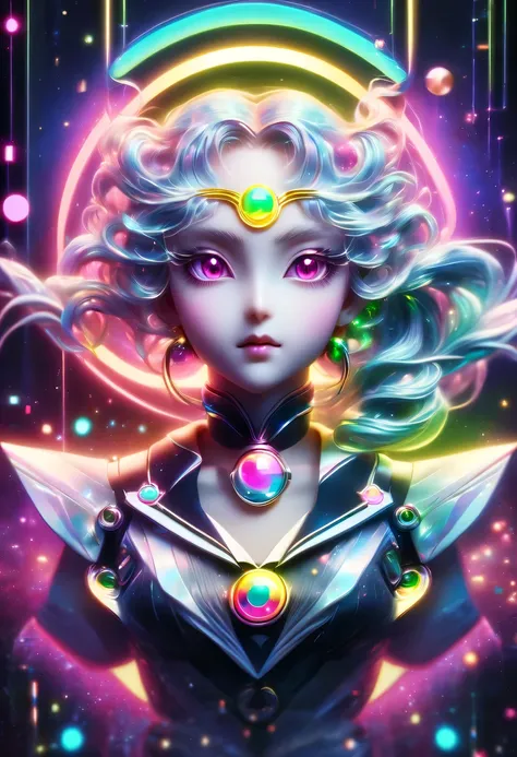 two-dimensional，a super cute &quote;sailor moon&quote;（sailor moon），mini pictures，beautiful slim girl in anime style，cyberpunk，s...