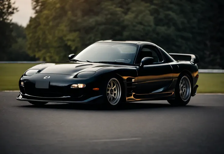 Mazda RX7 FD3S, black, From diagonally front