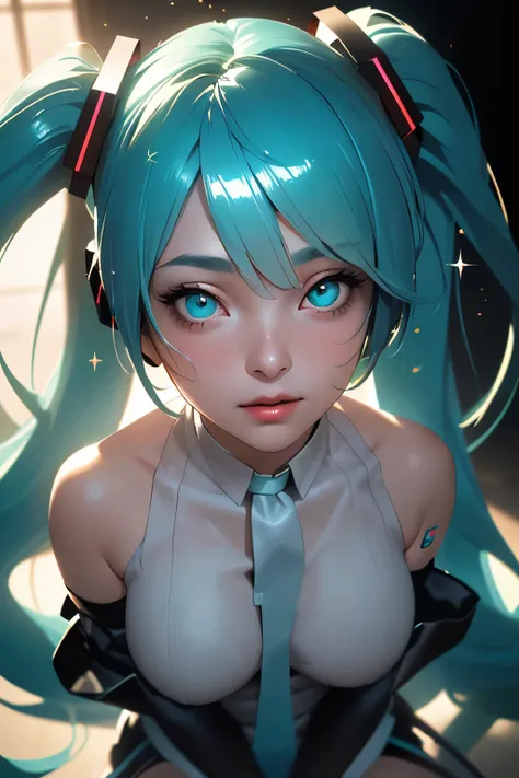 (((1girl))), (((Waifu, VOCALOID, Miku Hatsune Waifu))), (((Long Hair, Twintails Hair))), ((Cyan Eyes eyes:1.3, Upturned Eyes: 1, Perfect Eyes, Beautiful Detailed Eyes, Gradient eyes: 1, Finely Detailed Beautiful Eyes: 1, Symmetrical Eyes: 1, Big Highlight ...