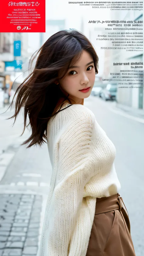 masterpiece, highest quality, ultra high resolution (reality: 1.4), Original photo, 35mm lens, aperture F1.4, movie poster, Light and shadow, girl, In a white cardigan, long black hair, real skin, (Skin details: 1.3),