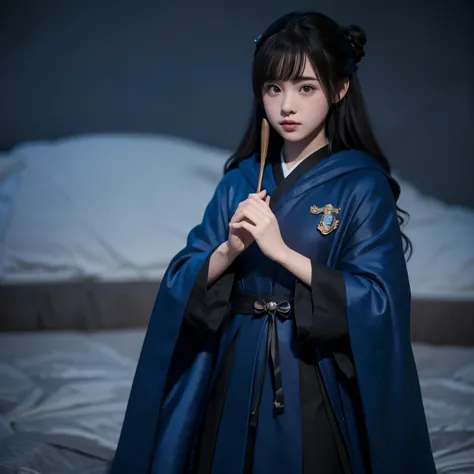 spuds wear ravenclaw robes,very cute，超写实,3d