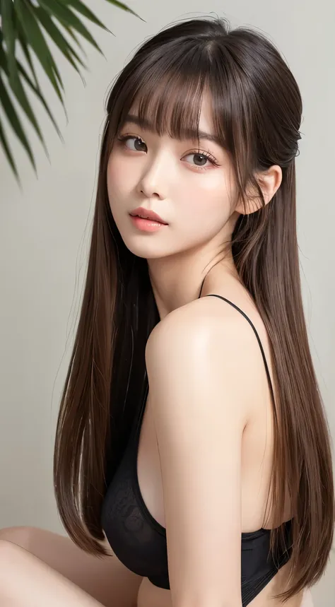 {{NSFW}},((highest quality、In 8K、master piece:1.1))、fisheye lens 、1 woman、Transparent white skin、delicate and beautiful skin、human-like skin、realistic skin feel、long hair in fashionable colors、複雑な色hair of、complicated hairstyle、Ponytail tied high、hair lengt...