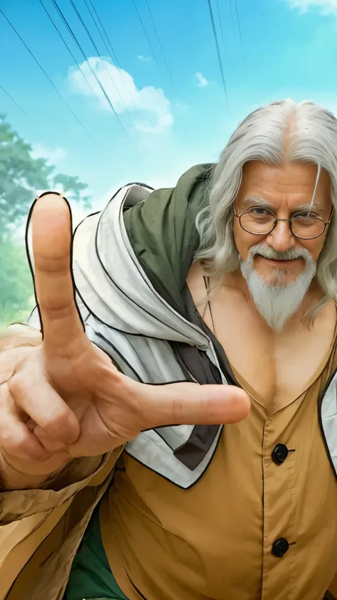 (masterpiece), (realistic), (ultra detailed), ( high reest quality), (photorealistic), (perfect face), (perfect anatomy), (((old man))), (((male))), (((muscular))), (((solo))), Silvers Rayleigh from one piece, Silvers Rayleigh, long hair, white hair, Silve...