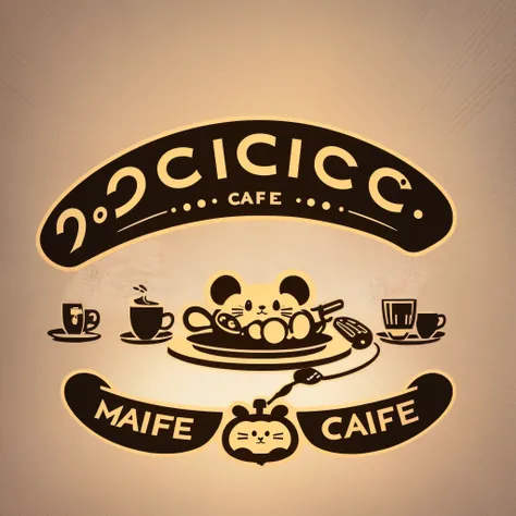 mouse cafe, logo, vector, line art, design, inspiration, straight, symmetry