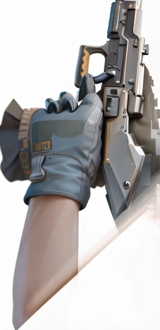 there is a woman holding a gun and a glove, heavy gesture style closeup, extreme hand detail, detailed arms, cel shaded pbr, heavy shading, heavy detail, gloves, corrected hands, ultra detail. digital painting, gloves on hands, wearing gloves, unreal detai...