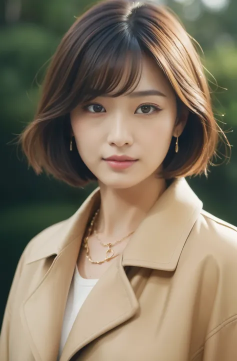 ((highest quality、8K、masterpiece:1.3))、sharp focus:1.2、Beautiful 40 year old Japanese woman with perfect figure:1.4、(Layered Short Hairstyles:1.2))、composition of golden ratio、(wearing a thick coat:1.3)、natural gaze,Mole next to the lip:1.2、Earrings and ne...