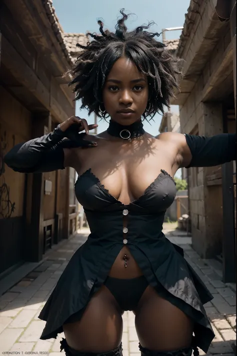 creates a DARK BLACK CHARCOAL WOMAN ON AN anime MAGAZINE cover cG different anime style cover based ( anime )baseado no rstilo de anime  Nier: Automata Ver1.1a,AFO personagem feminina negra afro de olhos vendado, Hands ,  preto tocando o rosto inssano,  qu...