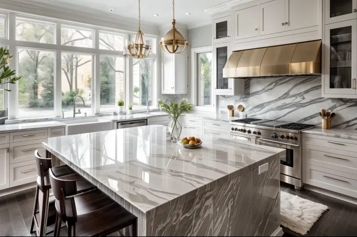 designer kitchen, black marble