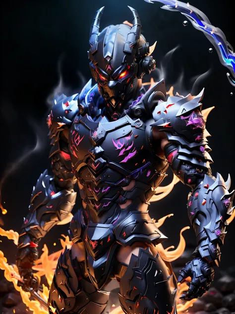  Ninja, (, black:1.5), DRAGON HEAD, HEAVY CRYSTAL NINJA ARMOR, TRANSPARANT, ABS, colourful smoke around the character