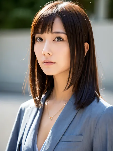 Slender Japan woman、thin face、beautiful face、３０age、different hairstyles、casual clothing、Streets of Kyoto