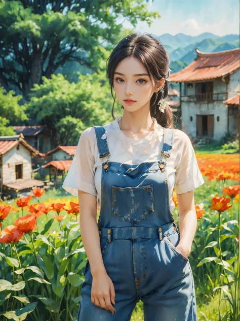 Imaginative thoughts on your dream girlfriend、Warm depiction，Envisioned as a dream lover and lifelong partner。She embodies the simplicity of Chinese rural girls、Industrious，Integrated with wisdom、Beautiful and hard-working character。This artistic depiction...