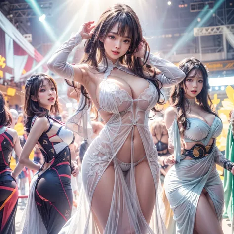 (NSFW:-0.9, nipple:-0.9, Acutance:0.85, White and Red, Mystic sight, (many Dazzling flush lights, lens flares, lens Ghost), Luminous Particles, many colorful Lights ) . (best quality, masterpiece:1.3, realistic, photorealistic, (analog photo:1.37), ultra d...