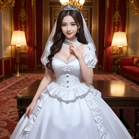 ((masterpiece、highest quality、award-winning work、8k、ultra high resolution))、(beautiful and finest royal bride maid princess))、((...