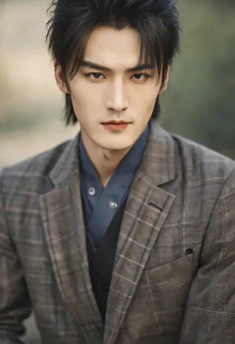 (male character design), Half body photo, Staring at the camera,
(Close-up of handsome Chinese boy Wei Jie making tea), He has a handsome face, Beautiful features, Tall figure, Delicate and fair skin, eyebrows, and unparalleled appearance. His eyes were br...