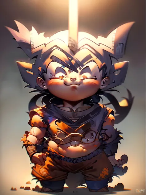 (goku:1.5),hermoso,Chibi,cabello detallado,cuerpo entero,obra maestra,fondo sencillo,obra maestra,8k,ultra calidad, dragon ball
