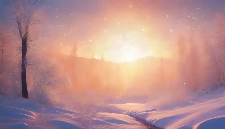 at winter season，camp fire, Oyuki，snow landscape，（（（Rime））），coyote，rays of sunshine，thin fog，Dingdall effect，supene，tmasterpiece，8K，depth of fields，ultra - detailed，Meticulous portrayal，Ultra photo realsisim，Hyper-realistic