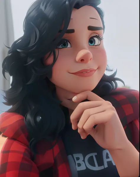 Uma mulher cabelo preto estilo disney pixar, alta qualidade, melhor qualidade