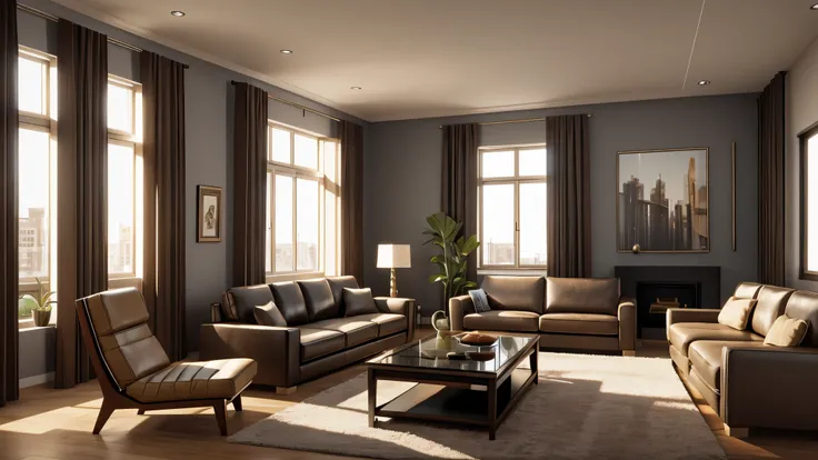 living room, daz studio 3d, beautiful and modern living room