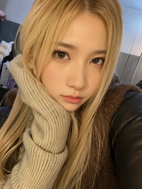 a CLose up of a woman with long hair wearing a scarf, Lalisa Manobal, parque roseanne de blackpink, Lalisa Manoban de Blackpink, chiho, Jinyoung Shin, tomada a principios de la década de 2020, sakimichan, shikami, jossi de blackpink, ulzzang, CL, Yukii Mor...