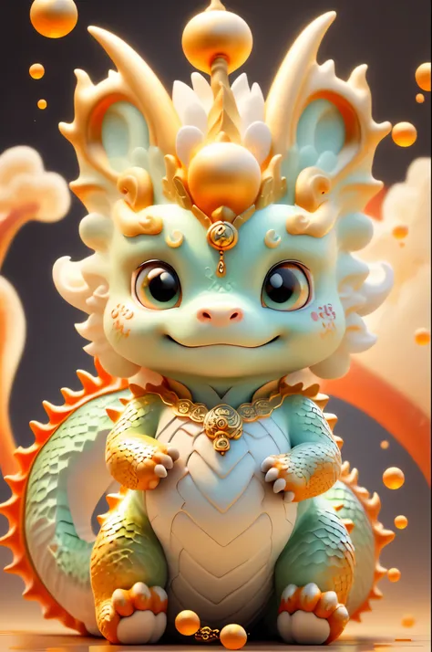 chinesedragon，the background is casual，the picture quality is delicate，k hd，very amiable expression，baby water dragon