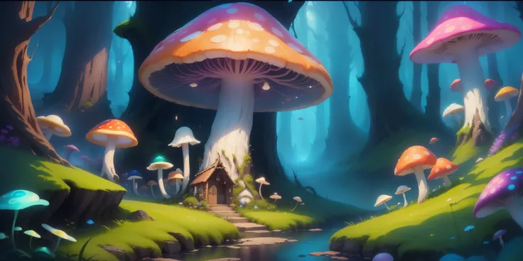 there are many mushrooms that are growing in the woods, magic mushroom, mushroom forest, mushroom house, magic mushrooms, backgr...