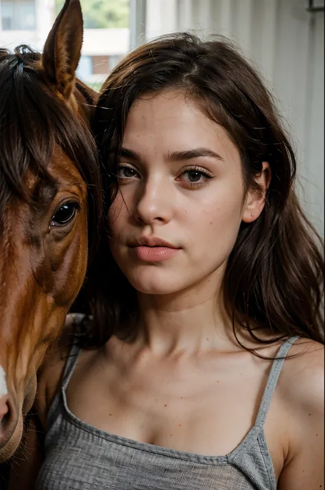 girl sucking horse