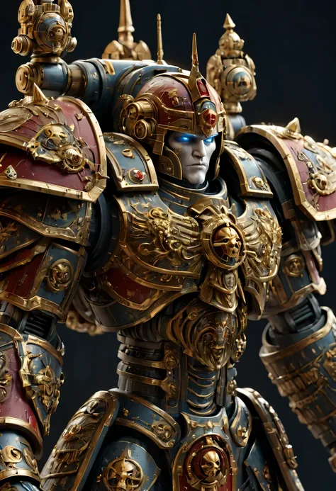 god emperor beauty model, warhammer 40k, ornate armour, (high detail skin_1.2), 8k ultra high definition, slr camera, sharp