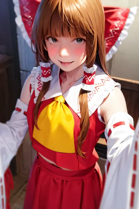 reimu hakurei with large breasts