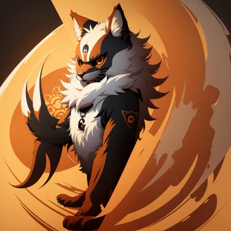 highres, unparalleled masterpiece, perfect artwork, absurdres, rzminjourney, vector-art, masterpiece)(kemono, furry anthro)logo mark, round,