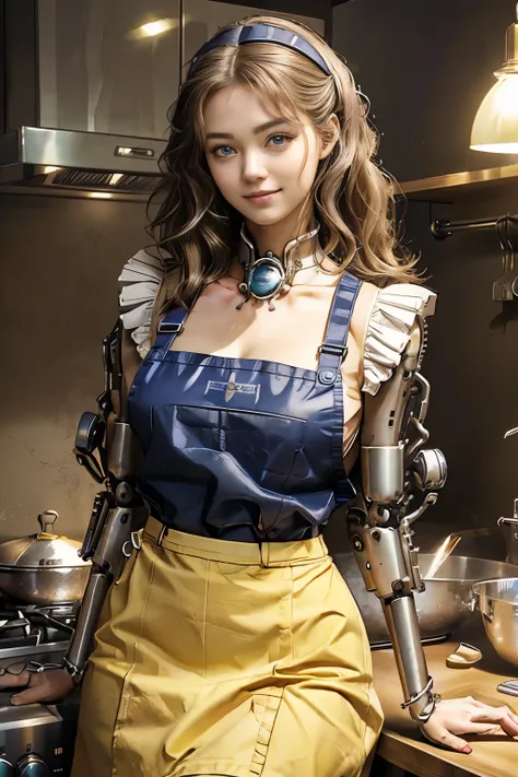 (hyperrealistic), (illustration), (high resolution), (8K), (extremely detailed), (best illustration), (beautiful detailed eyes), (best quality), (super detailed), (masterpiece), (wallpaper), (detailed face), solo, (dynamic pose), 1 cyborg maid girl, silver...