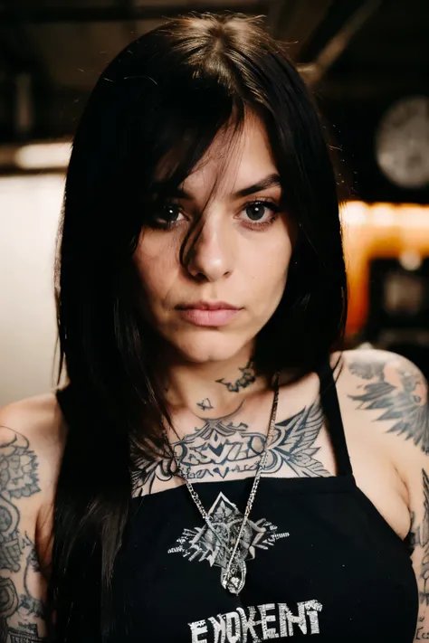 ((beste Qualität)), ((Meisterwerk)), (detailliert), perfektes Gesicht,
cute girl, long dark hair, emo, tattoos, neck tattoo, tear running down her cheek, dark background, big eyes, sad emotion in face, septum piercing, beautiful girl, perfect face, looking...