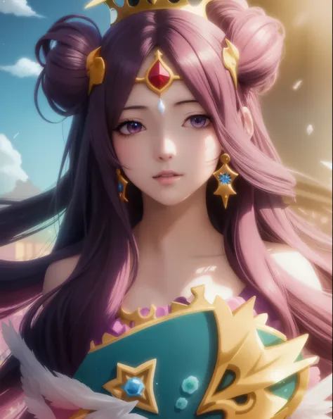 c cup breasted woman with long hair and a crown on her head, anime style digital art, digital anime art, digital anime illustrat...