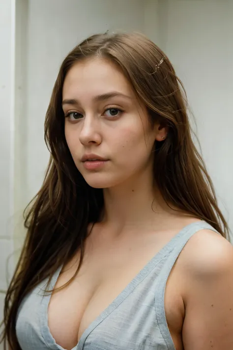 portrait sophie mudd, thick neck, 19 year old female model, latina, angelawhite, violet myers, 22 years old, 21 years old, profile image, italian, italian latina, Alycia Debnam-Carey, looking straight ahead, hazel eyes, realistic, post-processing, maximum ...