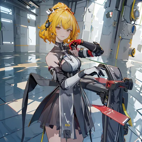 ((best quality)), ((masterpiece)), (detailed:1.4), 3d, an image of a beautiful cyberpunk female, short yellow hair, red eyeys,hd...