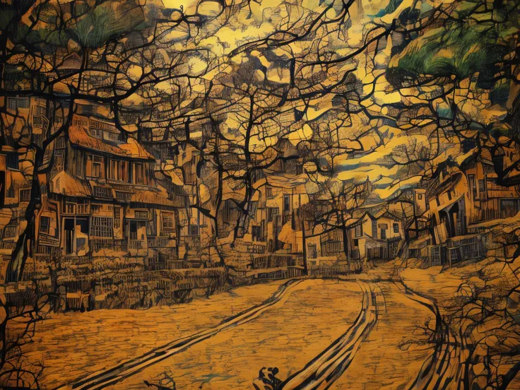 In the style of vangoh, sumi-e art in colors Modifiers: elegant illustration, bright studio setting, intricate, beautiful, hyper realistic, high definition, abstract, coherent, woodblock print, graceful, 4k, HDR, silk screen print
Modifiers:
sharp focus el...