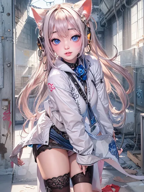 (8K、master piece、highest quality、highest level、Highest image quality、muste piece、intricate details、high resolution、depth field、Natural light、professional lighting)、(one girlish girl)、solo、(cute:1.2)、very beautiful 20 year old cartoon girl、(high detail skin...