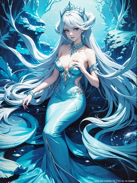 show charming "Fashionistas" magazine cover, Designed with the theme of the beauty of the deep sea. Our cover model is a stunning mermaid, Mesmerizing everyone with her stunning presence. The long silver hair hangs down gracefully, Perfectly paired with ta...