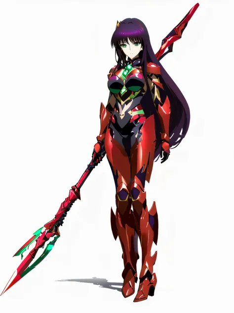 Anime character in red and black costume, full body, Red armor, ryuko matoi, lava and fire goddess, gurren lagann, Girl wearing mechanical cyber armor,scarlet armor,armor girl, 女性アクションanime girl, anime female hero portrait, Girl wearing mechanical cyber ar...