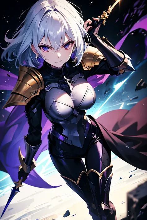 Female Knight, evil, evil smirk, powerful