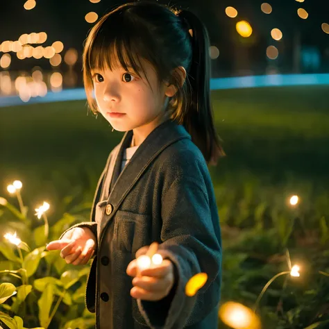 little japanese girl release lot of firefly