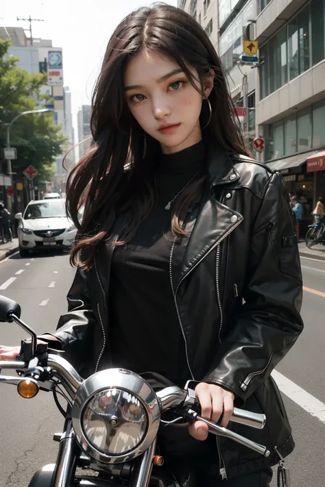 motorcycle、cute bike girl